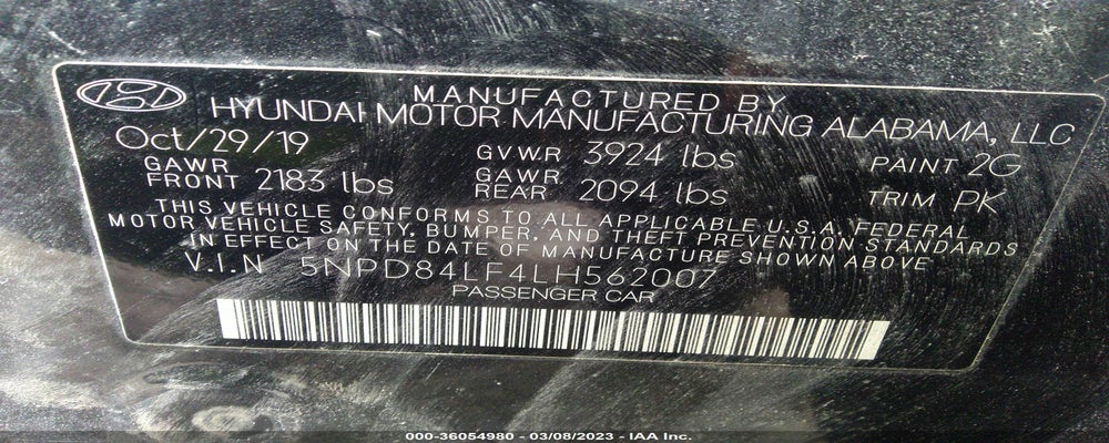 5NPD84LF4LH562007 2020 HYUNDAI ELANTRA photo no. 9