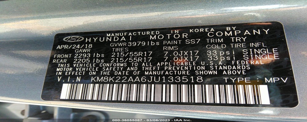 KM8K22AA6JU133518 2018 HYUNDAI KONA photo no. 9
