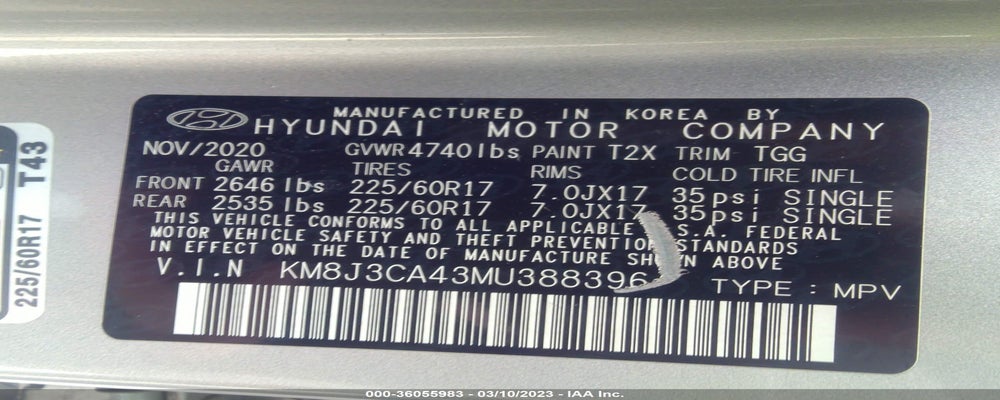 KM8J3CA43MU388396 2021 HYUNDAI TUCSON photo no. 9