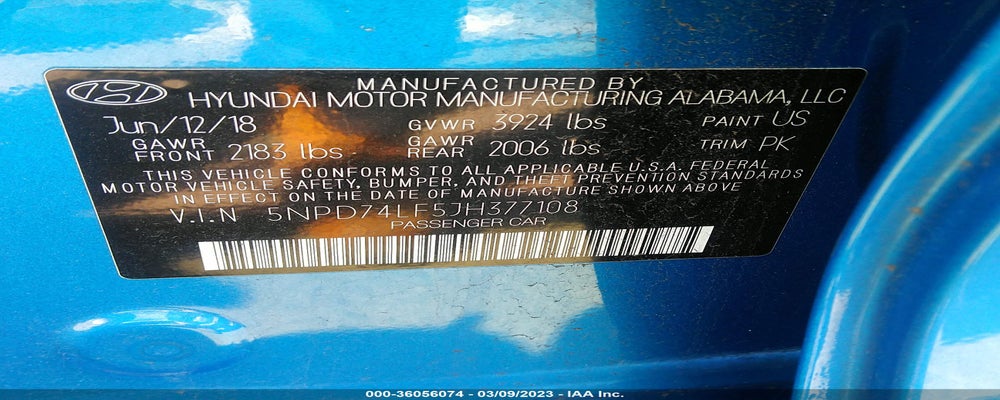 5NPD74LF5JH377108 2018 HYUNDAI ELANTRA photo no. 9