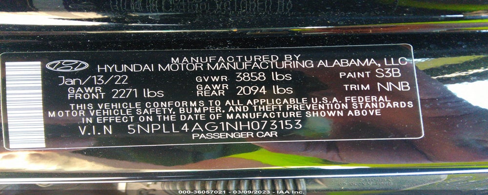 5NPLL4AG1NH073153 2022 HYUNDAI ELANTRA photo no. 9