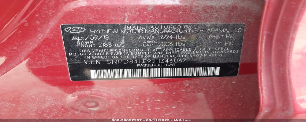 5NPD84LF9JH346067 2018 HYUNDAI ELANTRA photo no. 9