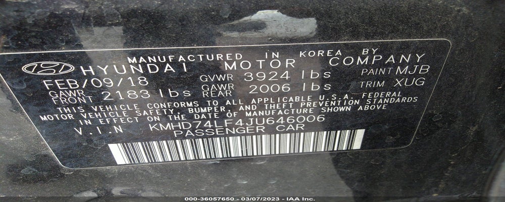 KMHD74LF4JU646006 2018 HYUNDAI ELANTRA photo no. 9