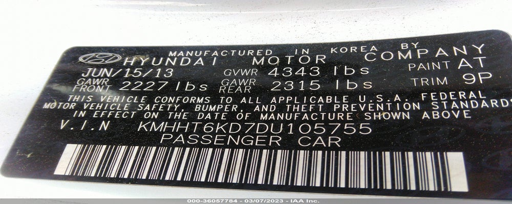 KMHHT6KD7DU105755 2013 HYUNDAI GENESIS COUPE photo no. 9