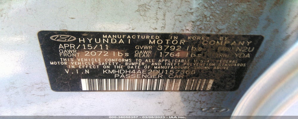 KMHDH4AE2BU157368 2011 HYUNDAI ELANTRA photo no. 9