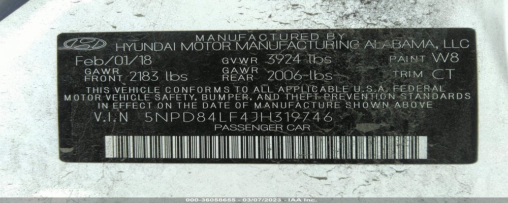 5NPD84LF4JH319746 2018 HYUNDAI ELANTRA photo no. 9