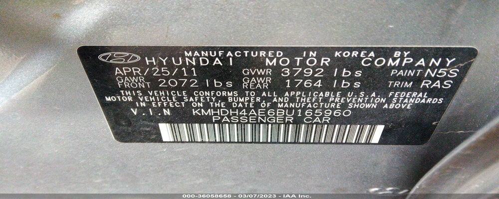 KMHDH4AE6BU165960 2011 HYUNDAI ELANTRA photo no. 9