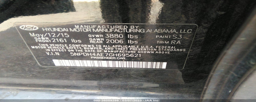 5NPDH4AE7GH695621 2016 HYUNDAI ELANTRA photo no. 9