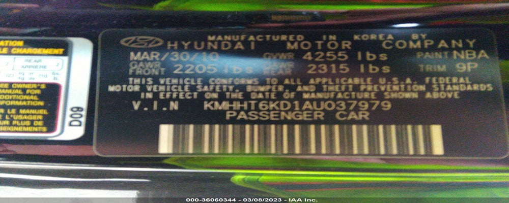 KMHHT6KD1AU037979 2010 HYUNDAI GENESIS COUPE photo no. 9