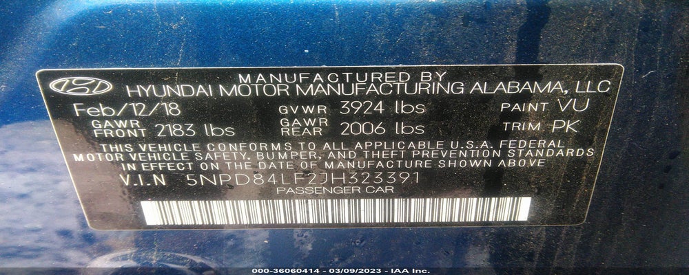 5NPD84LF2JH323391 2018 HYUNDAI ELANTRA photo no. 9