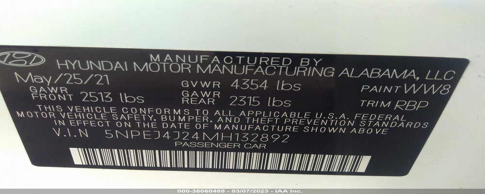 5NPEJ4J24MH132892 2021 HYUNDAI SONATA photo no. 9