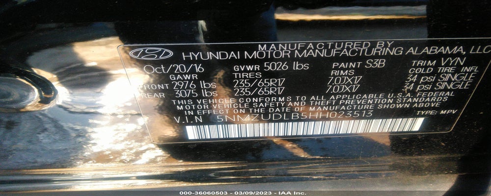 5NMZUDLB5HH023513 2017 HYUNDAI SANTA FE SPORT photo no. 9