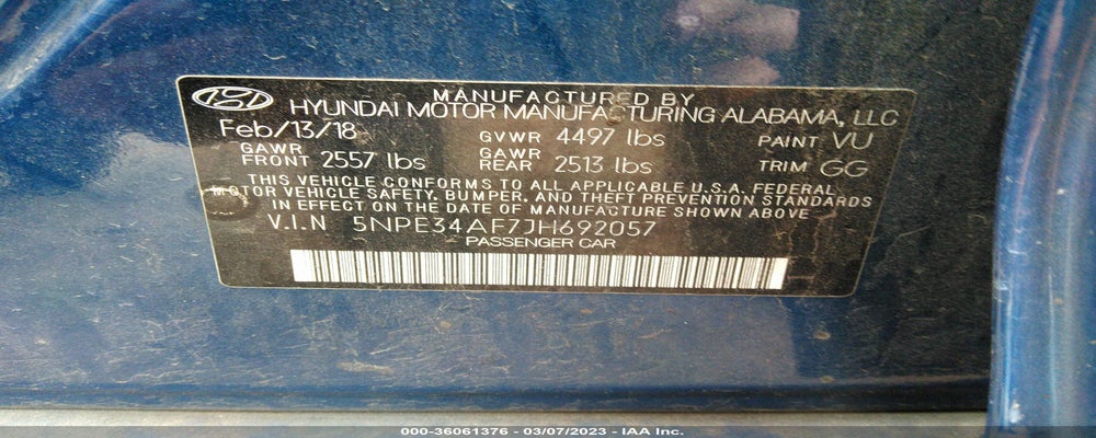 5NPE34AF7JH692057 2018 HYUNDAI SONATA photo no. 9