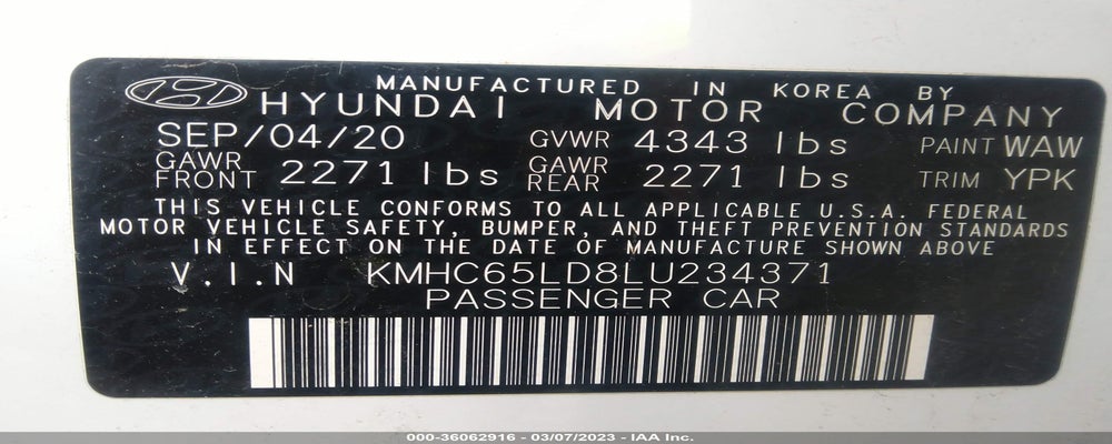 KMHC65LD8LU234371 2020 HYUNDAI IONIQ PLUG-IN HYBRID photo no. 9