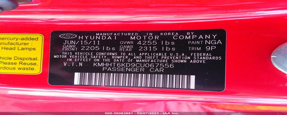 KMHHT6KD9CU067556 2012 HYUNDAI GENESIS COUPE photo no. 9