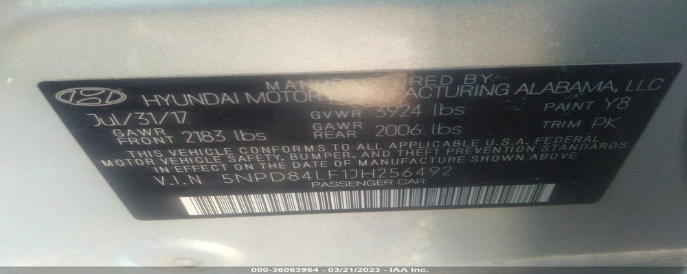 5NPD84LF1JH256492 2018 HYUNDAI ELANTRA photo no. 9