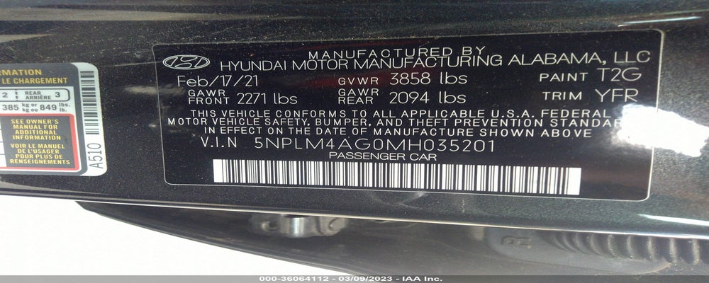 5NPLM4AG0MH035201 2021 HYUNDAI ELANTRA photo no. 9