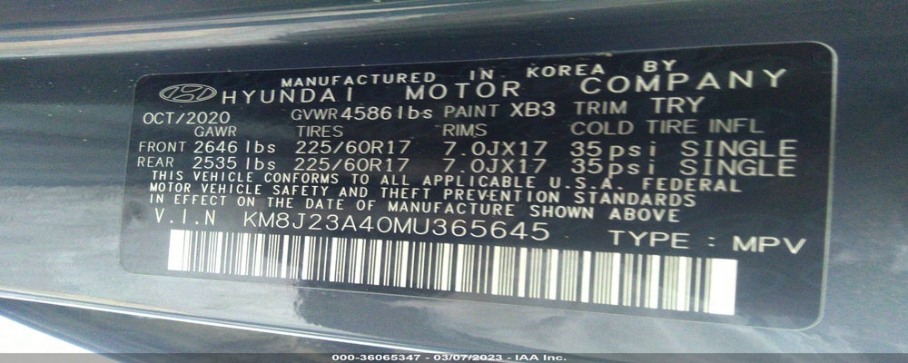 KM8J23A40MU365645 2021 HYUNDAI TUCSON photo no. 9