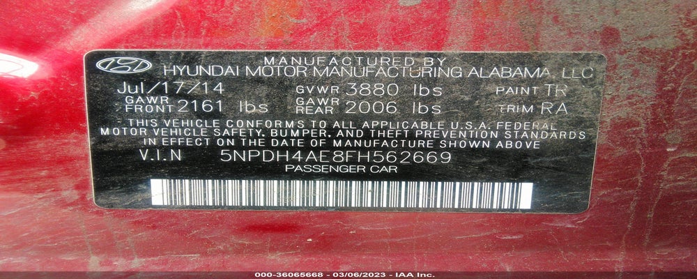 5NPDH4AE8FH562669 2015 HYUNDAI ELANTRA photo no. 9