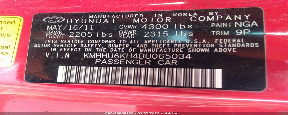 KMHHU6KH4BU065034 2011 HYUNDAI GENESIS COUPE photo no. 9