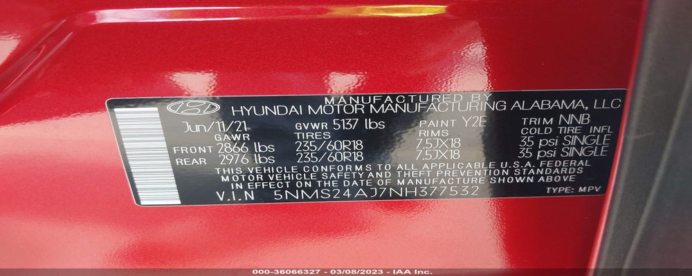 5NMS24AJ7NH377532 2022 HYUNDAI SANTA FE photo no. 9