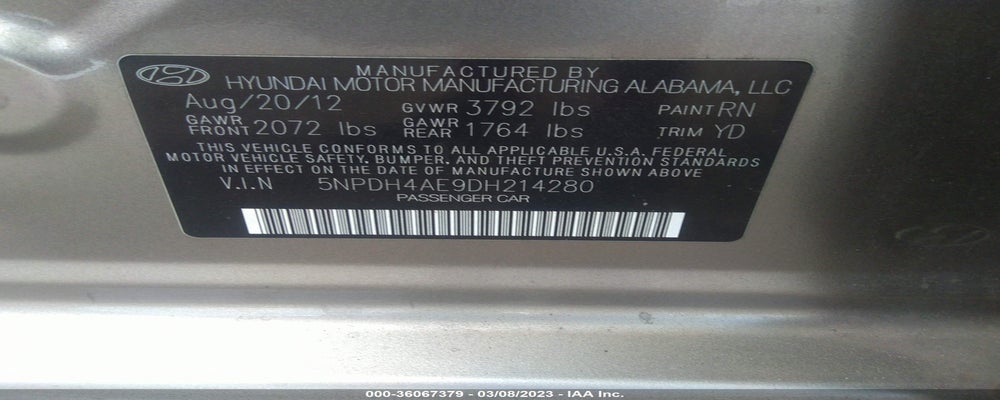 5NPDH4AE9DH214280 2013 HYUNDAI ELANTRA photo no. 9