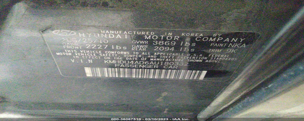 KMHDU4AD6AU180332 2010 HYUNDAI ELANTRA photo no. 9