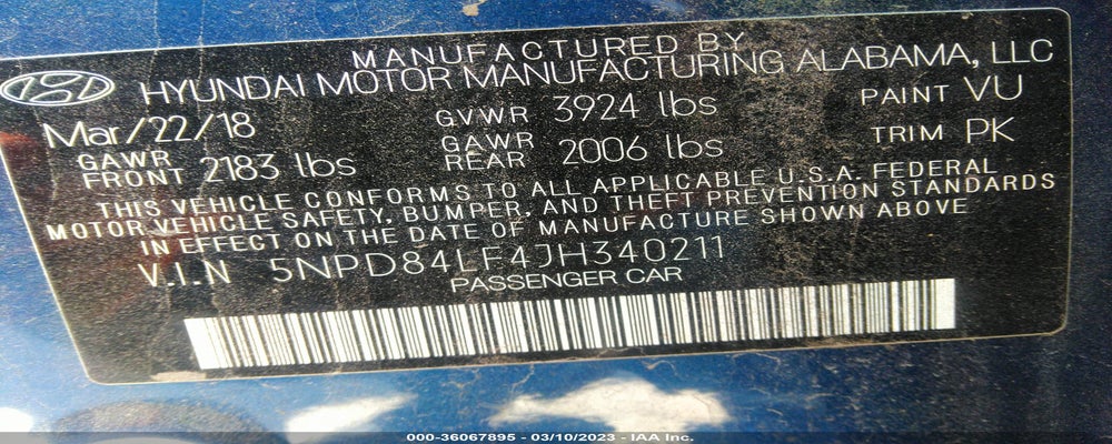 5NPD84LF4JH340211 2018 HYUNDAI ELANTRA photo no. 9