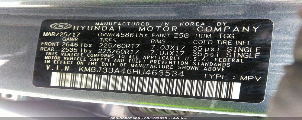 KM8J33A46HU463534 2017 HYUNDAI TUCSON photo no. 9