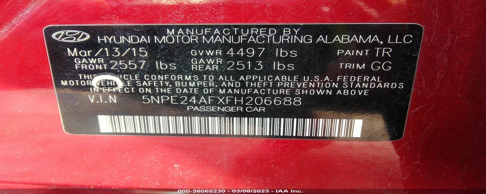 5NPE24AFXFH206688 2015 HYUNDAI SONATA photo no. 9