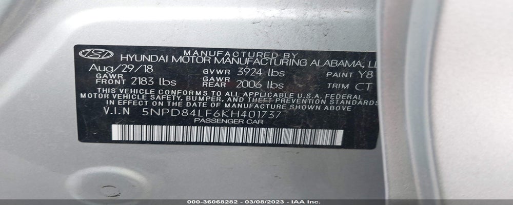 5NPD84LF6KH401737 2019 HYUNDAI ELANTRA photo no. 9