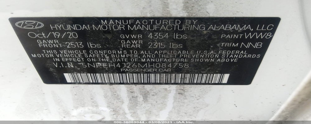5NPEH4J26MH084758 2021 HYUNDAI SONATA photo no. 9