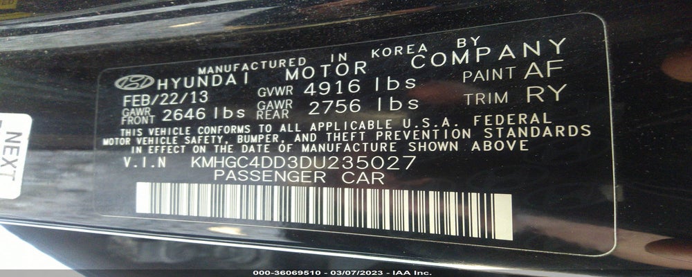 KMHGC4DD3DU235027 2013 HYUNDAI GENESIS photo no. 9
