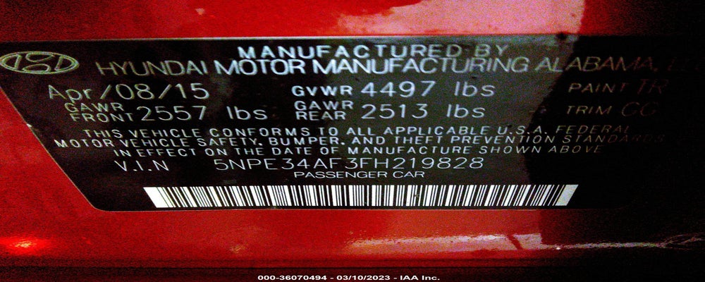 5NPE34AF3FH219828 2015 HYUNDAI SONATA photo no. 9