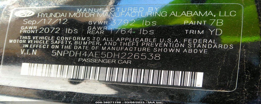 5NPDH4AE5DH226538 2013 HYUNDAI ELANTRA photo no. 9