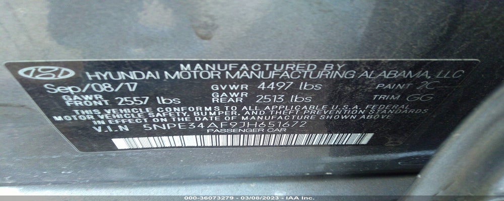 5NPE34AF9JH651672 2018 HYUNDAI SONATA photo no. 9