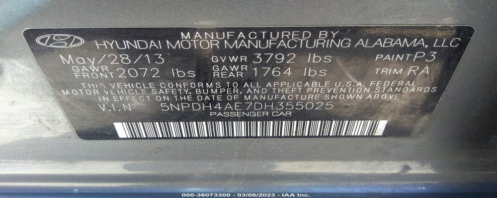 5NPDH4AE7DH355025 2013 HYUNDAI ELANTRA photo no. 9