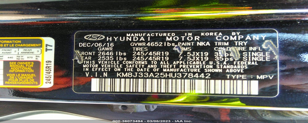 KM8J33A25HU378442 2017 HYUNDAI TUCSON photo no. 9
