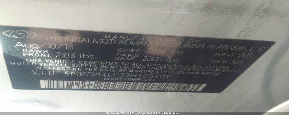 5NPD84LF3JH395409 2018 HYUNDAI ELANTRA photo no. 9