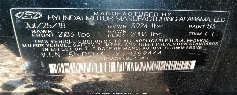 5NPD74LFXJH389464 2018 HYUNDAI ELANTRA photo no. 9