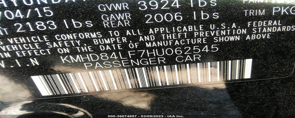 KMHD84LF7HU062545 2017 HYUNDAI ELANTRA photo no. 9