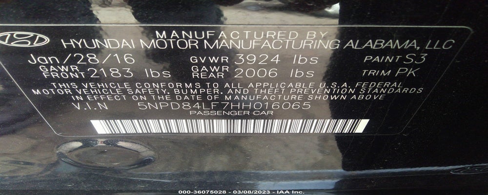 5NPD84LF7HH016065 2017 HYUNDAI ELANTRA photo no. 9