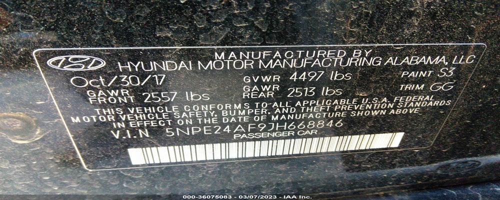 5NPE24AF9JH668846 2018 HYUNDAI SONATA photo no. 9
