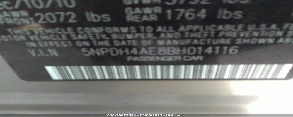 5NPDH4AE8BH014116 2011 HYUNDAI ELANTRA photo no. 9