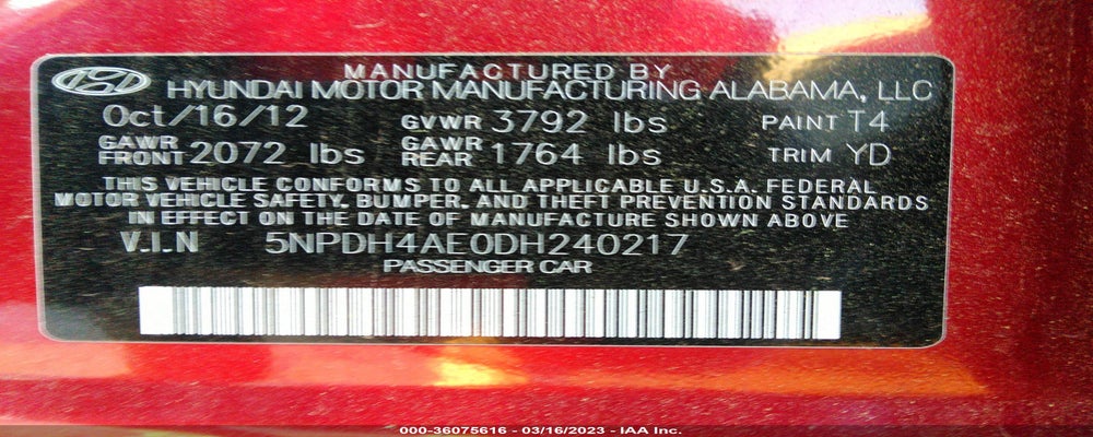 5NPDH4AE0DH240217 2013 HYUNDAI ELANTRA photo no. 9