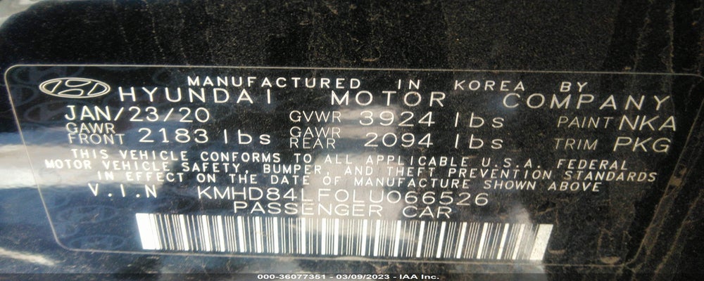 KMHD84LF0LU066526 2020 HYUNDAI ELANTRA photo no. 9