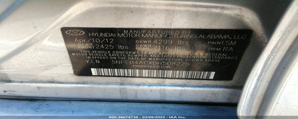 5NPEB4ACXDH508226 2013 HYUNDAI SONATA photo no. 9