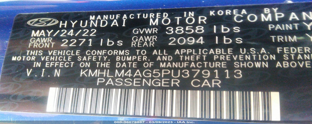 KMHLM4AG5PU379113 2023 HYUNDAI ELANTRA photo no. 9