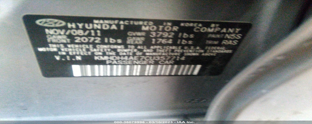 KMHDH4AE7CU357714 2012 HYUNDAI ELANTRA photo no. 9