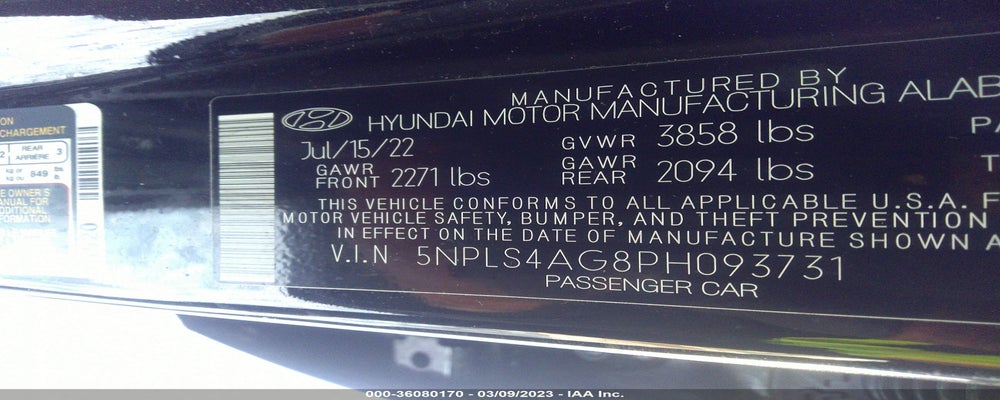 5NPLS4AG8PH093731 2023 HYUNDAI ELANTRA photo no. 9